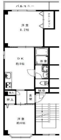 中之島駅 徒歩7分 2階の物件間取画像